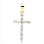 Anhänger Gelbgold 18kt 0,26 Diamantschmuck mit 12 Diamanten - 3H082