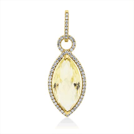 Anhänger Gelbgold 18kt 0,35 Diamantschmuck Farbstein 6,46 ct - 3I085