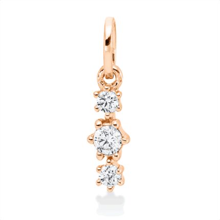 Anhänger Rosegold 18kt 0,10 Diamantschmuck mit 3 Diamanten - 3I156
