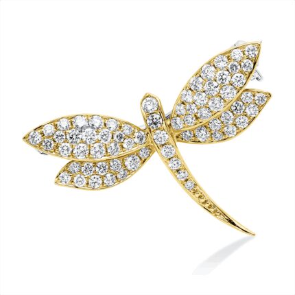 Brosche Gelbgold / Weißgold 18kt 0,67 Diamantschmuck mit 67 Diamanten - 3I232