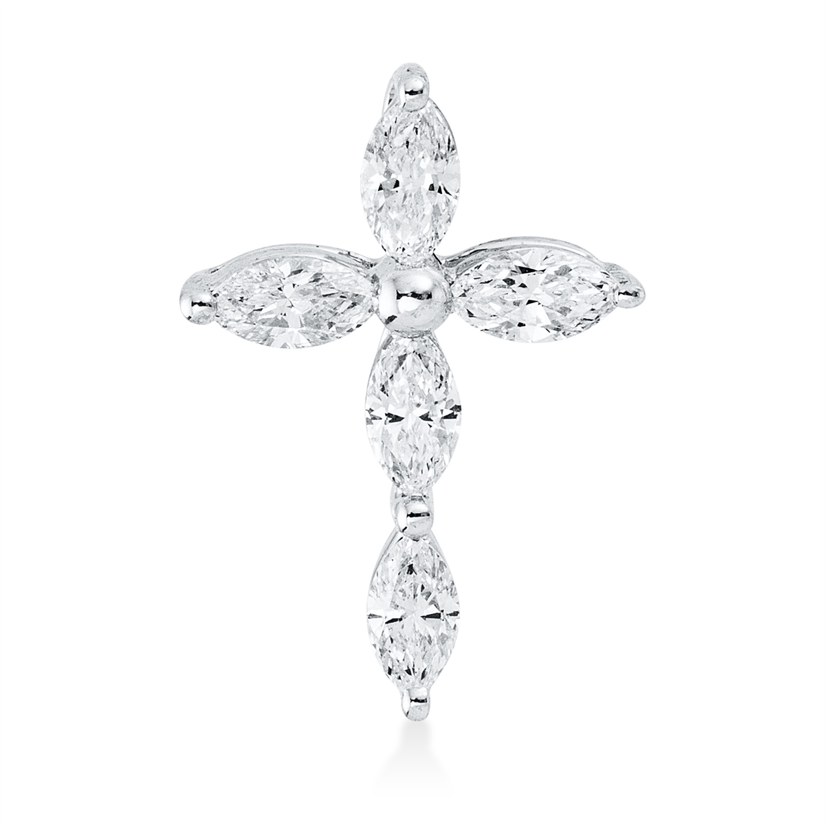 3I242W Anhänger Weißgold 18kt 0,21 Diamantschmuck mit 5 Diamanten - 3I242 – Bild 1