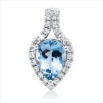 Anhänger Weißgold 18kt 0,18 Diamantschmuck Farbstein 0,93 ct - 3I243