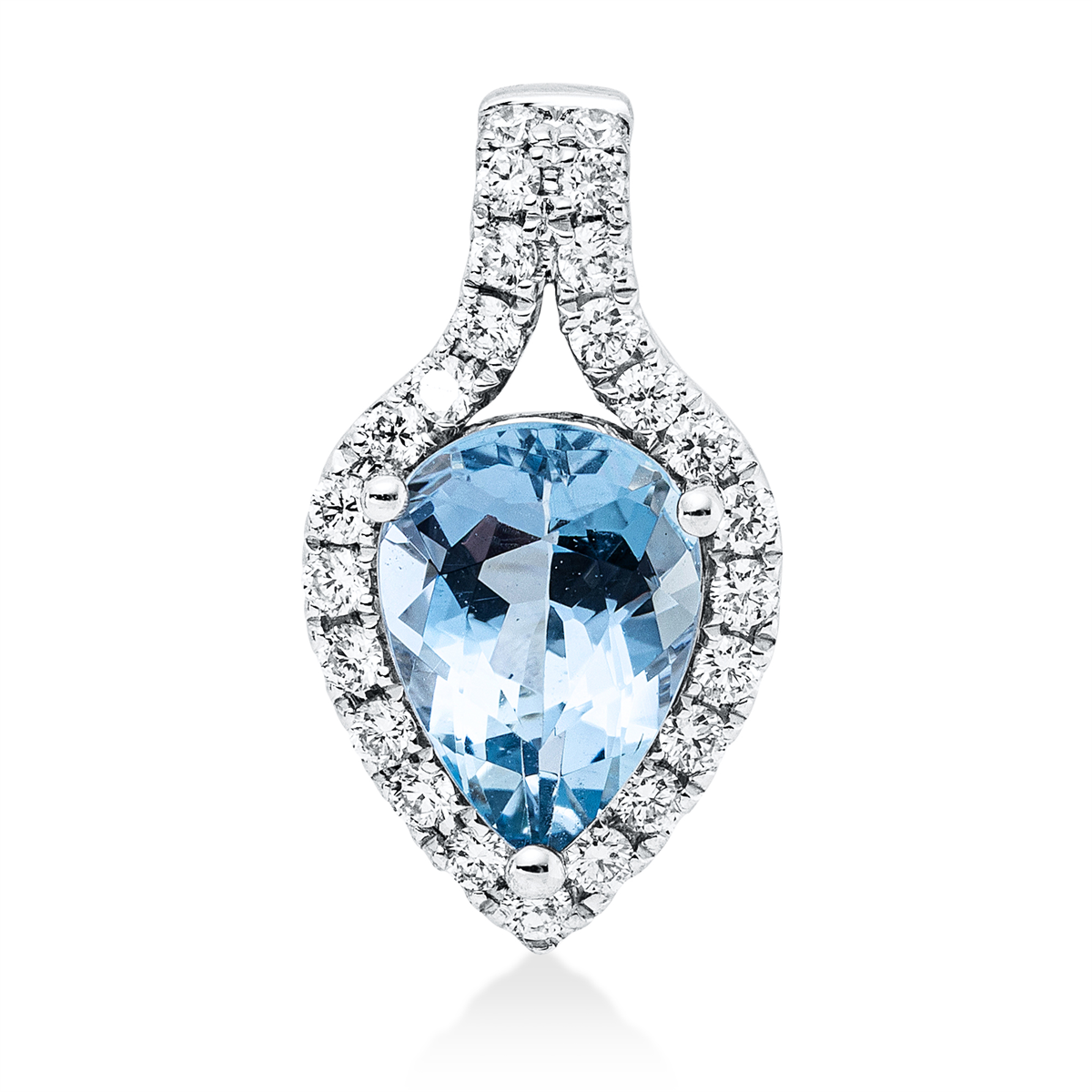 3I243W Anhänger Weißgold 18kt 0,18 Diamantschmuck Farbstein 0,93 ct - 3I243 – Bild 1