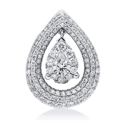 Anhänger Weißgold 18kt 0,59 Diamantschmuck mit 123 Diamanten - 3I252