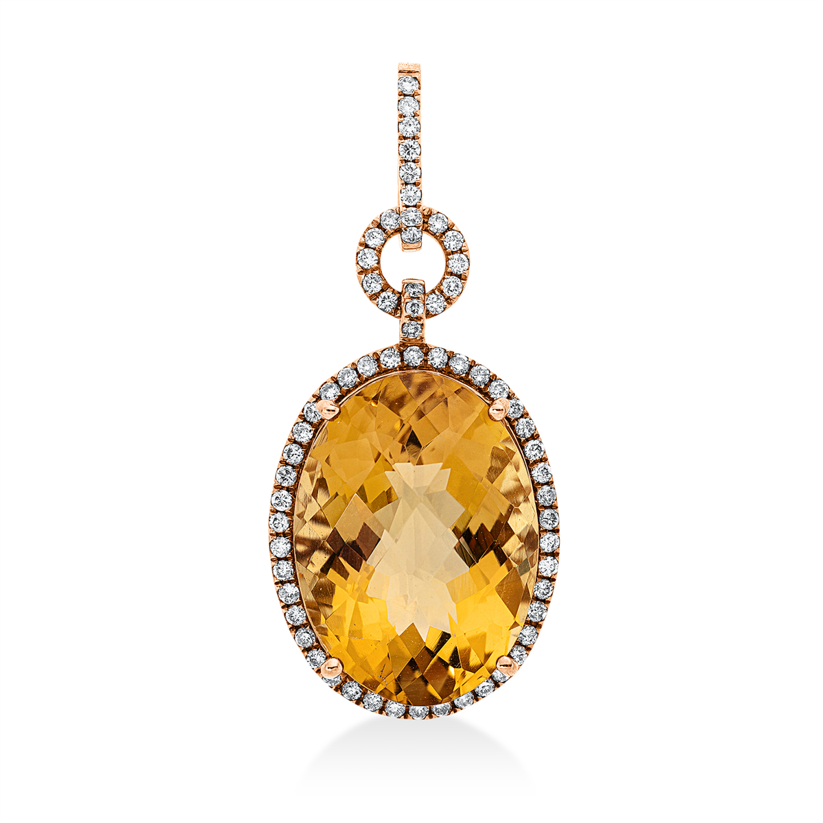 3I258R Anhänger Rosegold 18kt 0,46 Diamantschmuck Farbstein 13,87 ct - 3I258 – Bild 1