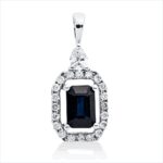 Anhänger Weißgold 18kt 0,24 Diamantschmuck Farbstein 0,72 ct - 3I271