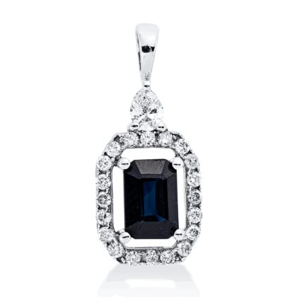 Anhänger Weißgold 18kt 0,24 Diamantschmuck Farbstein 0,72 ct - 3I271