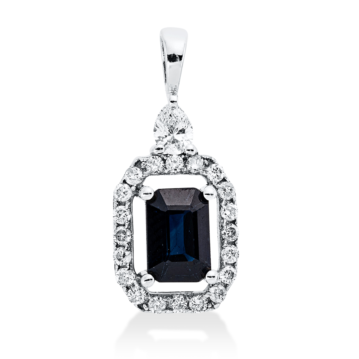 3I271W Anhänger Weißgold 18kt 0,24 Diamantschmuck Farbstein 0,72 ct - 3I271 – Bild 1