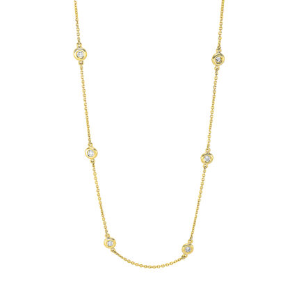 Collier Gelbgold 18kt 0,43 Diamantschmuck mit 15 Diamanten - 4I232