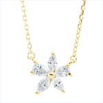 Collier Gelbgold 18kt 0,34 Diamantschmuck mit 5 Diamanten - 4M108