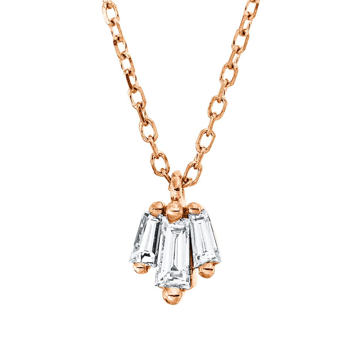 4N022R Collier Rosegold 18kt 0,16 Diamantschmuck mit 3 Diamanten - 4N022 – Bild 1