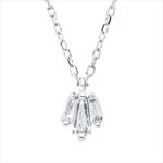 Collier Weißgold 18kt 0,15 Diamantschmuck mit 3 Diamanten - 4N022