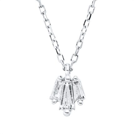 Collier Weißgold 18kt 0,15 Diamantschmuck mit 3 Diamanten - 4N022