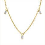 Collier Gelbgold 18kt 0,16 Diamantschmuck mit 5 Diamanten - 4N378