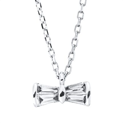 Collier Weißgold 18kt 0,10 Diamantschmuck mit 4 Diamanten - 4N579