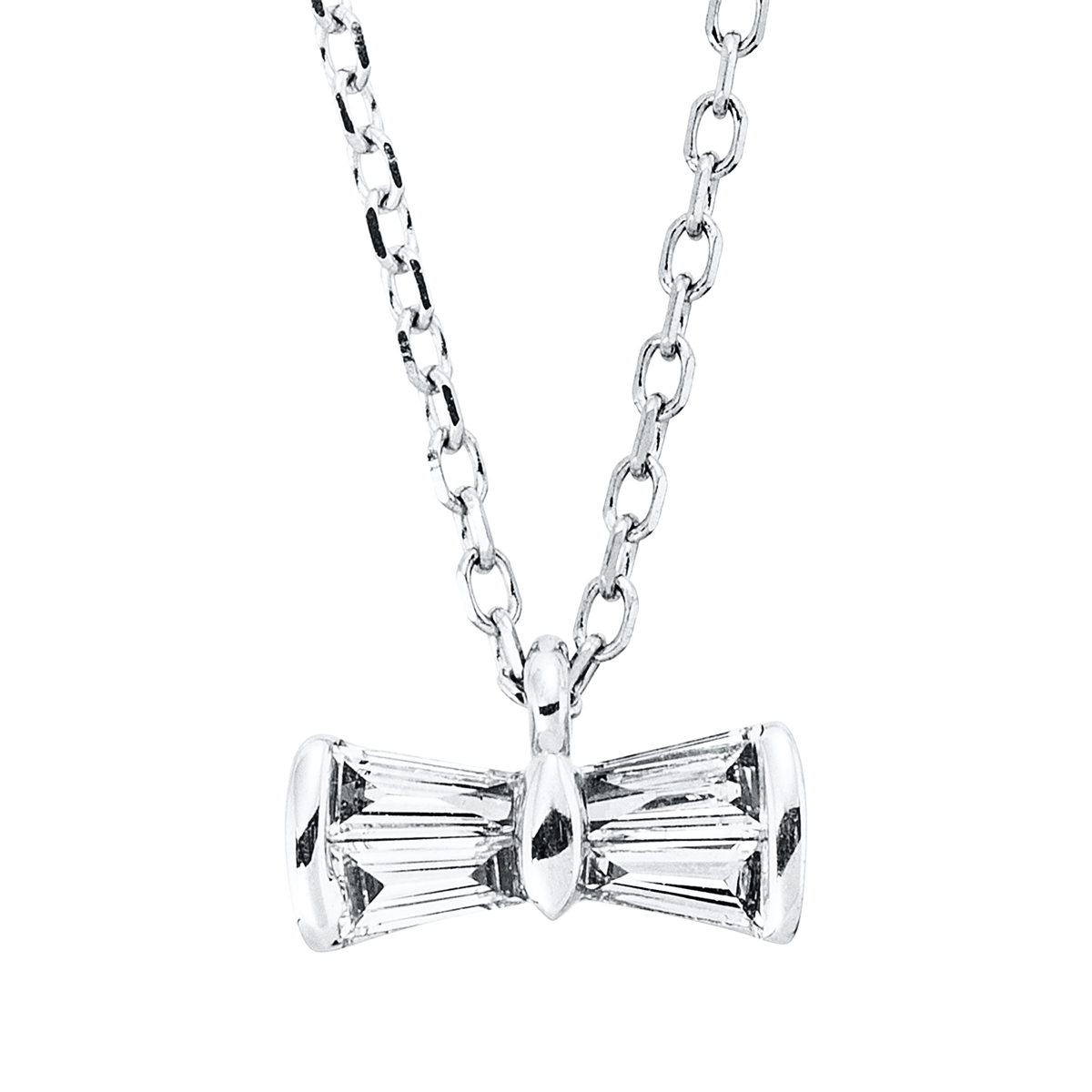 4N579W Collier Weißgold 18kt 0,10 Diamantschmuck mit 4 Diamanten - 4N579 – Bild 1