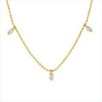 Collier Gelbgold 18kt 0,28 Diamantschmuck mit 5 Diamanten - 4O423