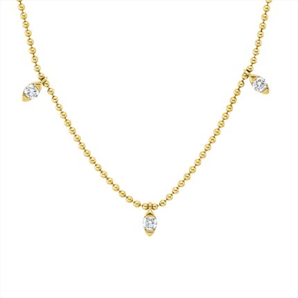 Collier Gelbgold 18kt 0,28 Diamantschmuck mit 5 Diamanten - 4O423