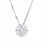 Collier Weißgold 18kt 0,92 Diamantschmuck mit 5 Diamanten - 4O477