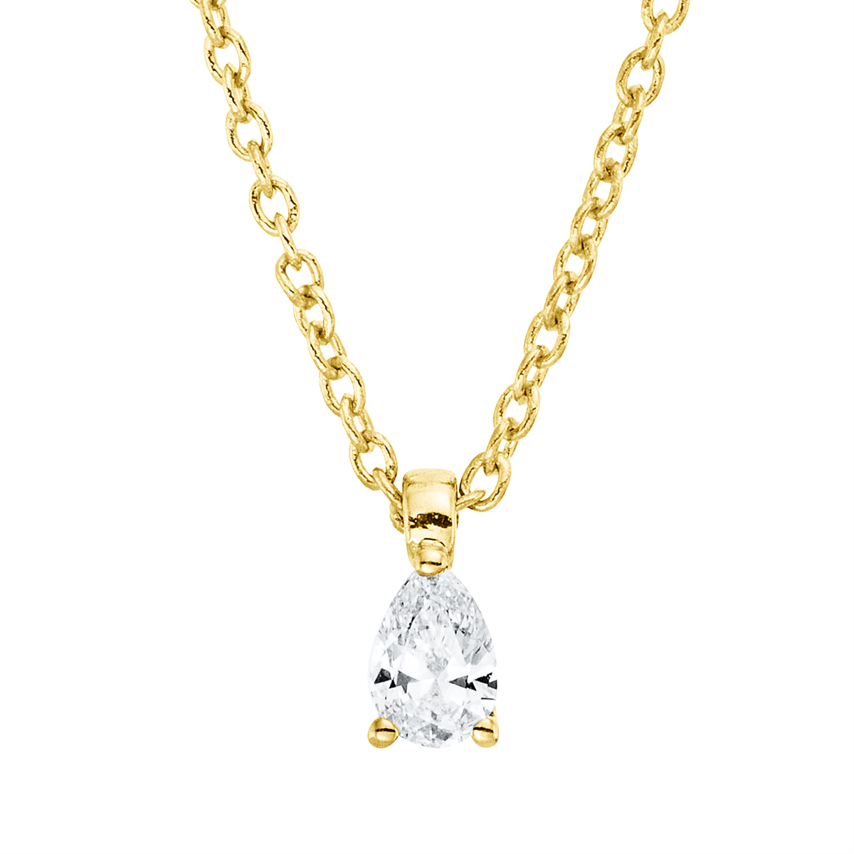 4P113G Collier 3er-Krappe Gelbgold 18kt 0,10 Diamantschmuck mit 1 Diamanten - 4P113 – Bild 1