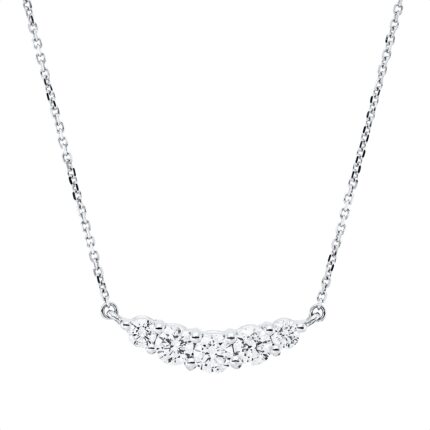 Collier Weißgold 18kt 0,52 Diamantschmuck mit 5 Diamanten - 4P259