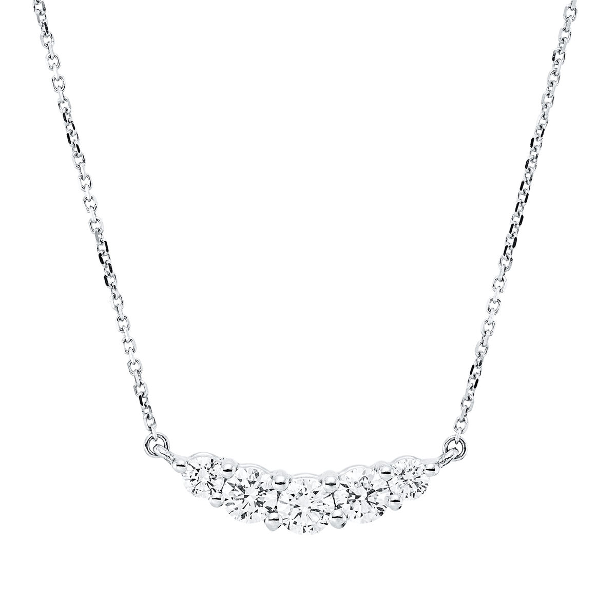 4P259W Collier Weißgold 18kt 0,52 Diamantschmuck mit 5 Diamanten - 4P259 – Bild 1