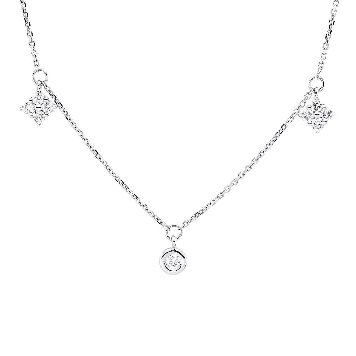 4P261W Collier Weißgold 18kt 0,23 Diamantschmuck mit 11 Diamanten - 4P261 – Bild 1