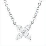 Collier Weißgold 18kt 0,48 Diamantschmuck mit 4 Diamanten - 4P263