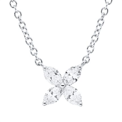 Collier Weißgold 18kt 0,48 Diamantschmuck mit 4 Diamanten - 4P263