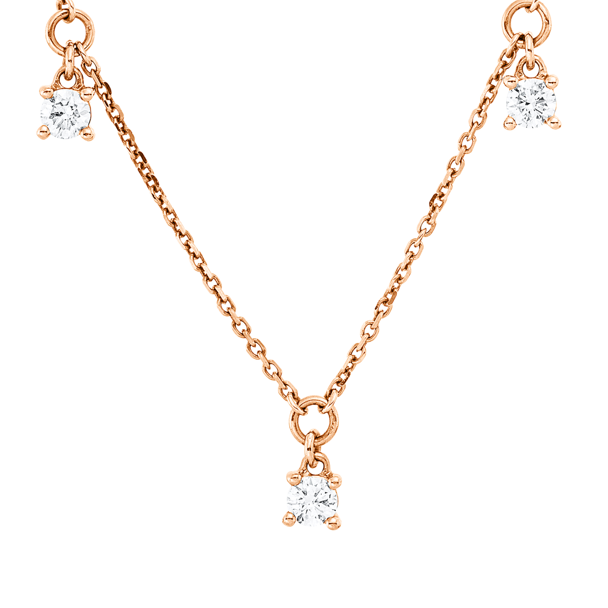 4P286R Collier Rosegold 18kt 0,43 Diamantschmuck mit 7 Diamanten - 4P286 – Bild 1