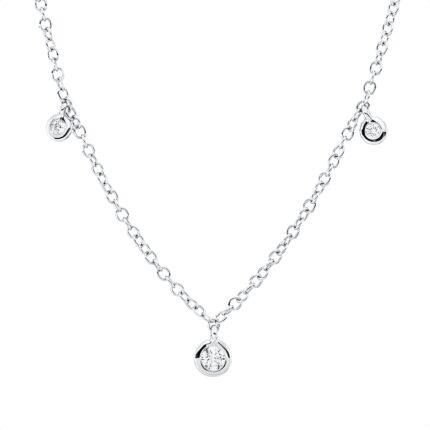 Collier Weißgold 18kt 0,47 Diamantschmuck mit 15 Diamanten - 4P289