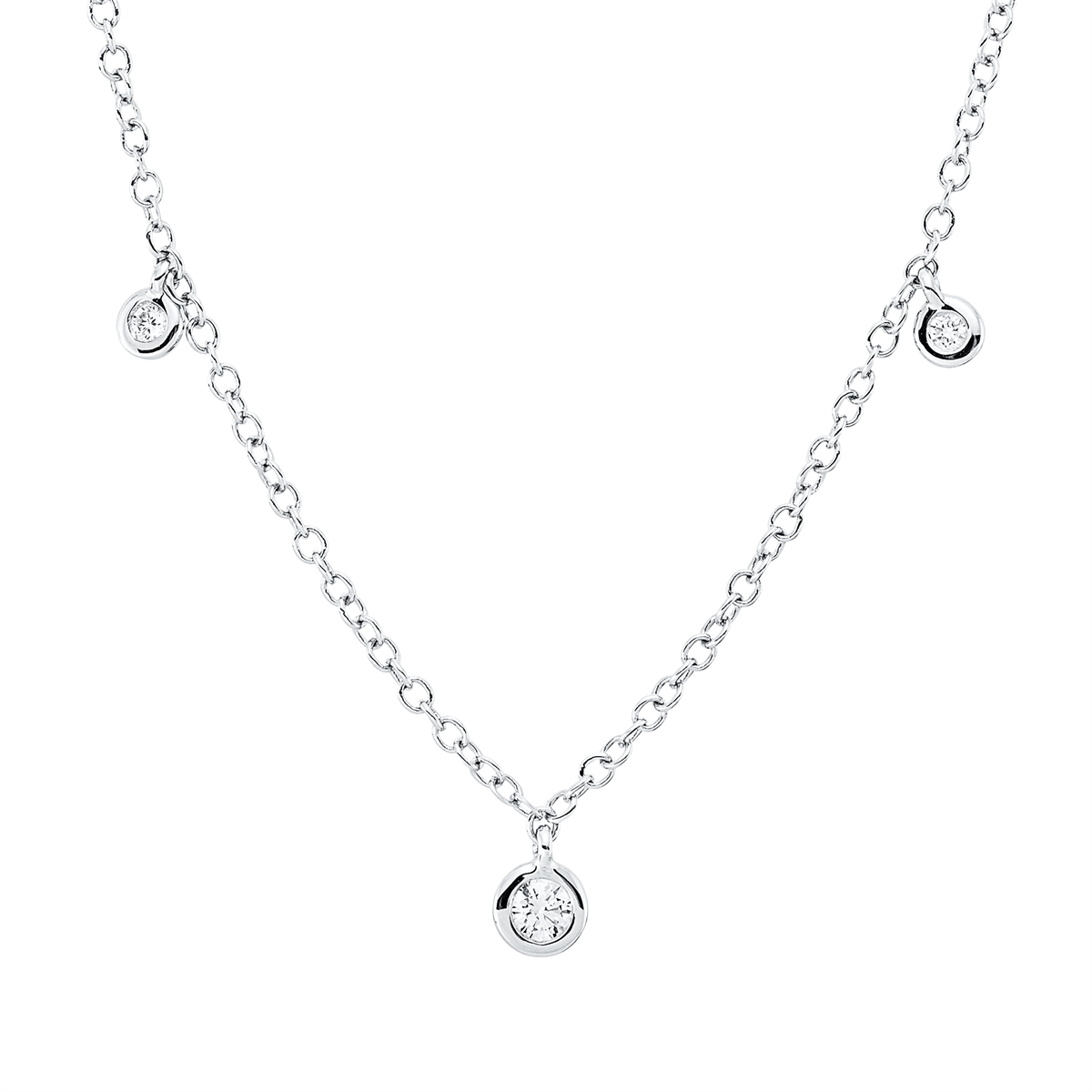 4P289W Collier Weißgold 18kt 0,47 Diamantschmuck mit 15 Diamanten - 4P289 – Bild 1