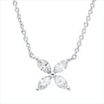 Collier Weißgold 18kt 0,24 Diamantschmuck mit 4 Diamanten - 4P290