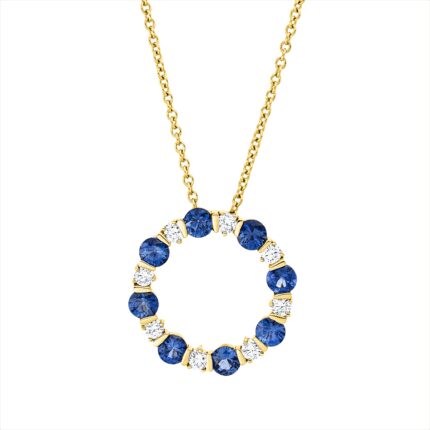 Collier Rosegold 18kt 0,26 Diamantschmuck Farbstein 1,08 ct - 4P297