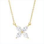 Collier Gelbgold 18kt 0,37 Diamantschmuck mit 4 Diamanten - 4P310
