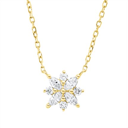 Collier Gelbgold 18kt 0,22 Diamantschmuck mit 8 Diamanten - 4P422