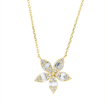 Collier Weißgold 18kt 0,38 Diamantschmuck mit 13 Diamanten - 4P434