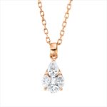 Collier Rosegold 18kt 0,22 Diamantschmuck mit 5 Diamanten - 4P435
