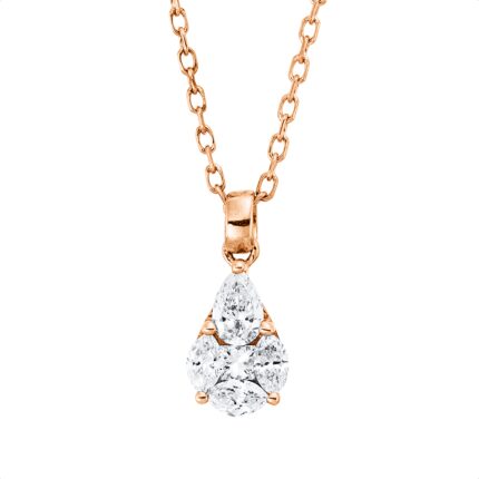 Collier Rosegold 18kt 0,22 Diamantschmuck mit 5 Diamanten - 4P435