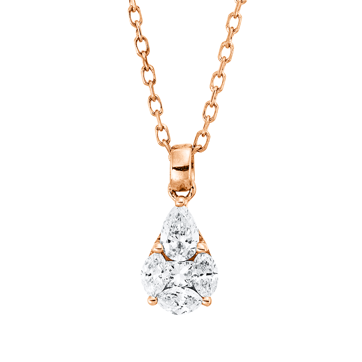 4P435R Collier Rosegold 18kt 0,22 Diamantschmuck mit 5 Diamanten - 4P435 – Bild 1