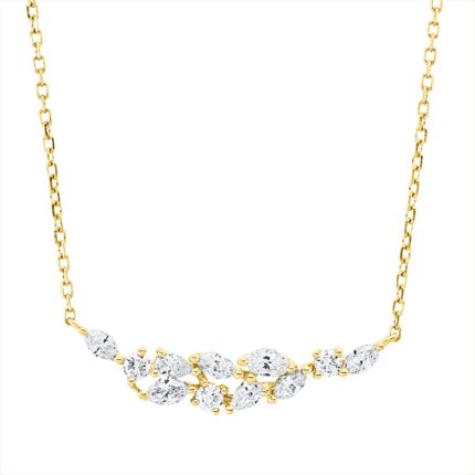Collier Gelbgold 18kt 0,40 Diamantschmuck mit 11 Diamanten - 4P438