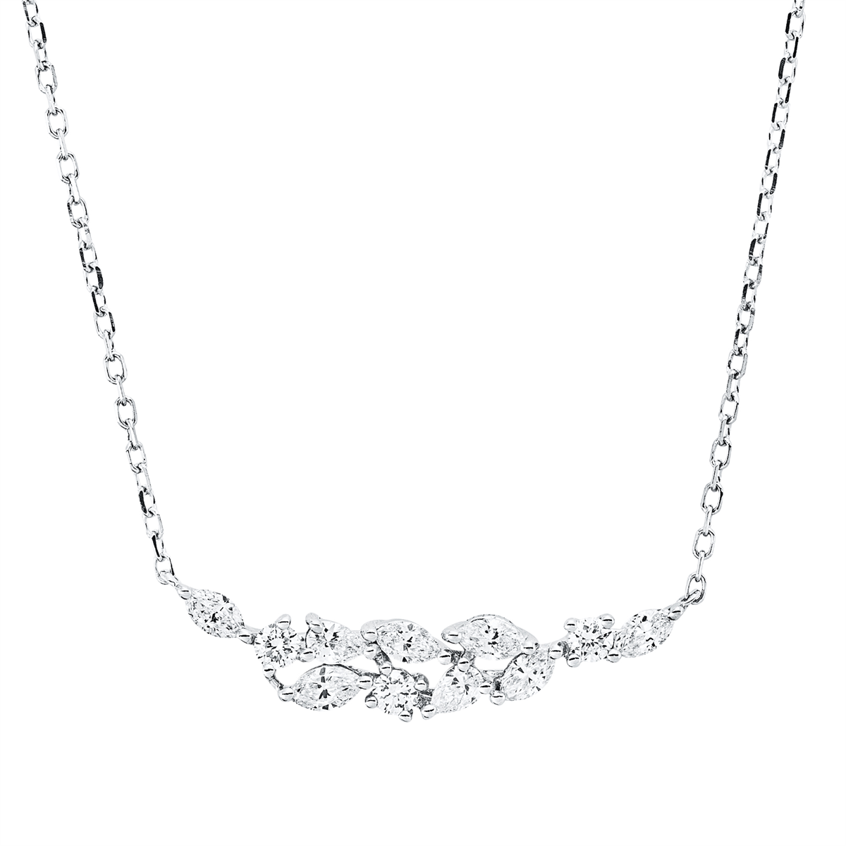 4P438W Collier Weißgold 18kt 0,40 Diamantschmuck mit 11 Diamanten - 4P438 – Bild 1