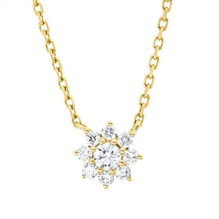 Collier Gelbgold 18kt 0,27 Diamantschmuck mit 9 Diamanten - 4P449