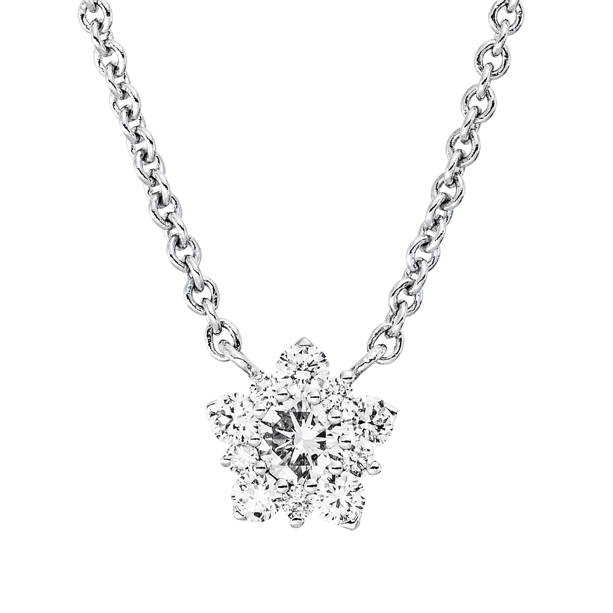 4P450W Collier Weißgold 18kt 0,32 Diamantschmuck mit 11 Diamanten - 4P450 – Bild 1