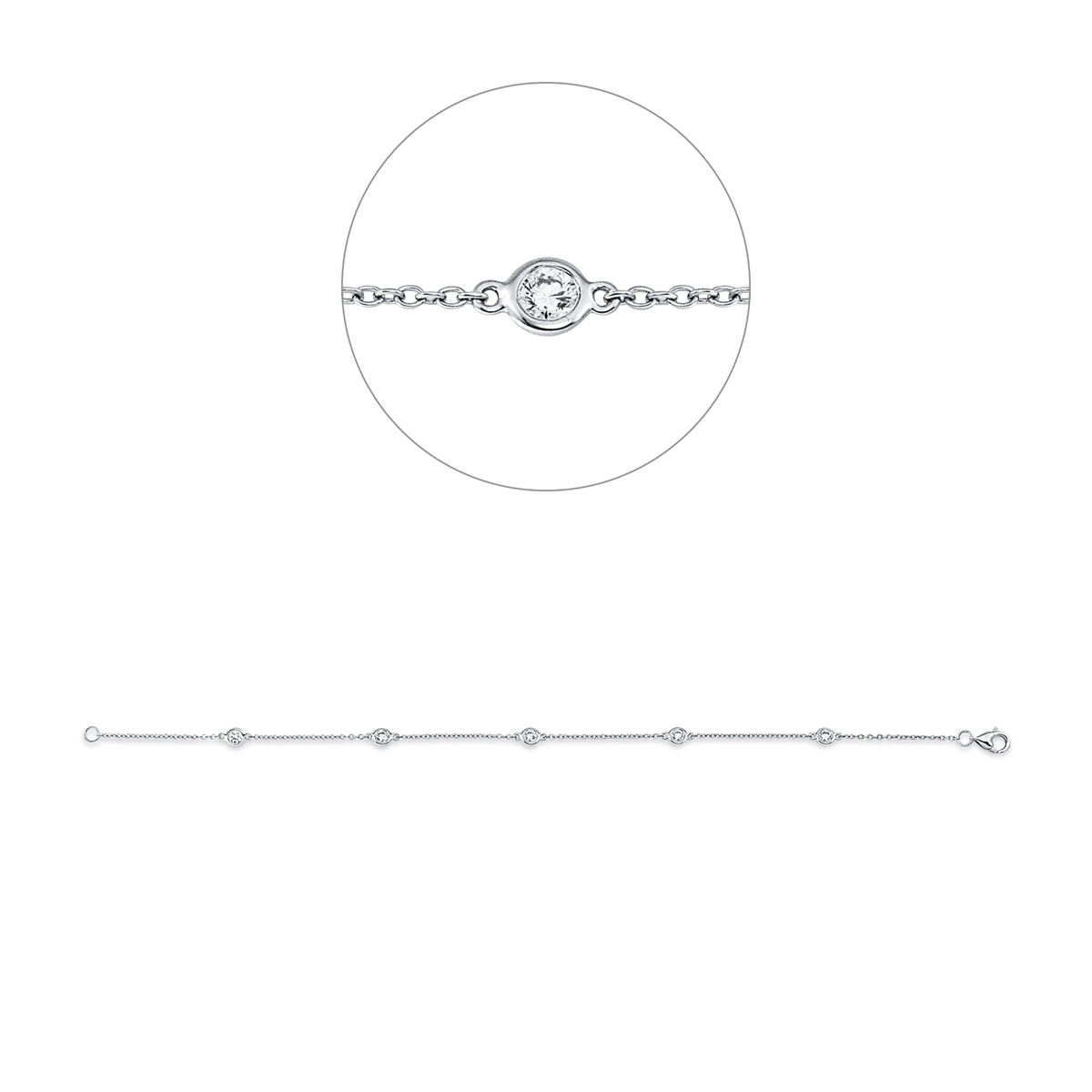 5A969W Armband Weißgold 18kt 0,35 Diamantschmuck mit 5 Diamanten - 5A969 – Bild 1