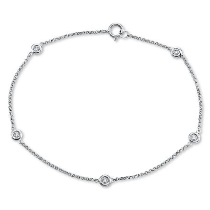 Armband Weißgold 18kt 0,15 Diamantschmuck mit 5 Diamanten - 5C219