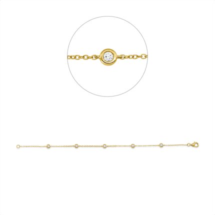Armband Gelbgold 18kt 0,23 Diamantschmuck mit 5 Diamanten - 5D821