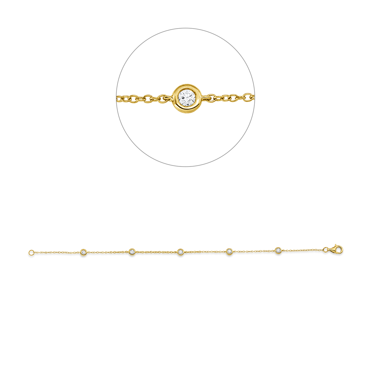 5D821G Armband Gelbgold 18kt 0,23 Diamantschmuck mit 5 Diamanten - 5D821 – Bild 1