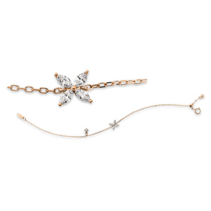 Armband Rosegold 18kt 0,23 Diamantschmuck mit 5 Diamanten - 5E315