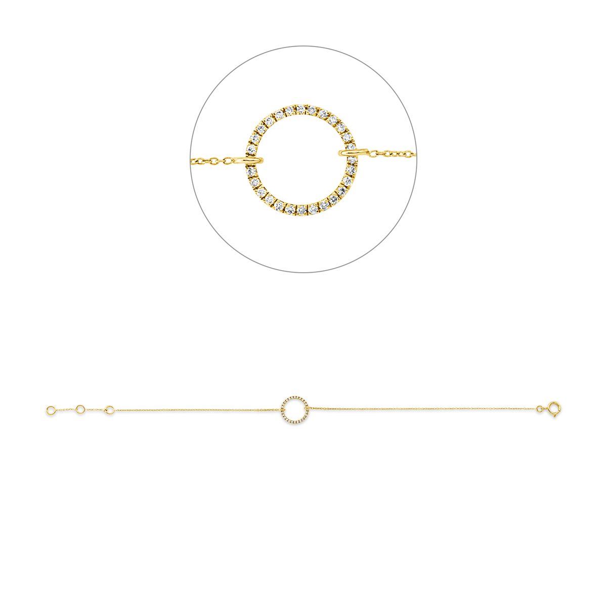 5F351G Armband Gelbgold 18kt 0,07 Diamantschmuck mit 28 Diamanten - 5F351 – Bild 1